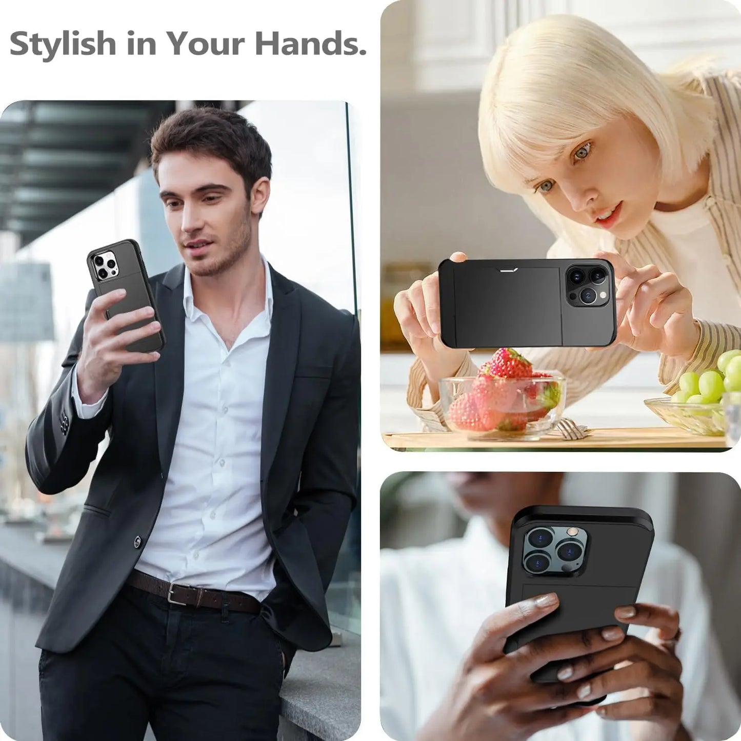 Slim iPhone Case with Card Holder - Stylish Protection and Storage