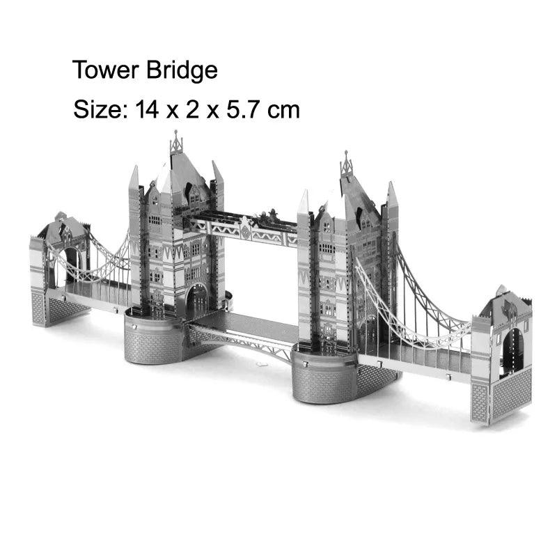 3D Metal Puzzle Set of Global Landmarks: Build and Discover Famous Structures