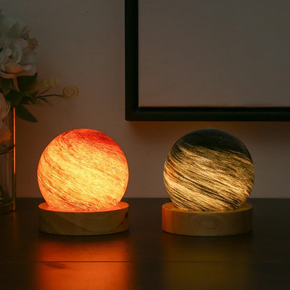 Atmospheric Night Lamp with 3D Crystal Planet Design