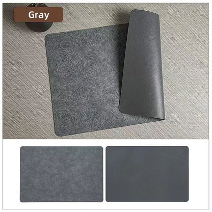 Waterproof Faux Leather Dining Table Mats – Heat Resistant Double-Sided