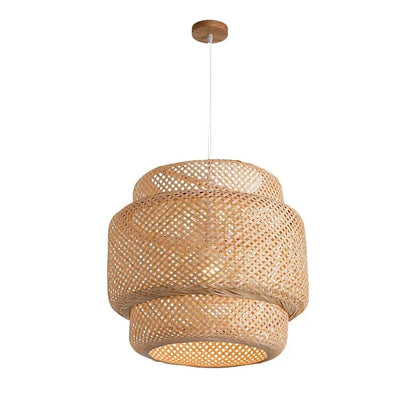 Handcrafted Bamboo Pendant Light - 30cm Modern Design for Rustic Style