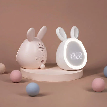 Children's Alarm Clock with LED Night Light and Rabbit Design