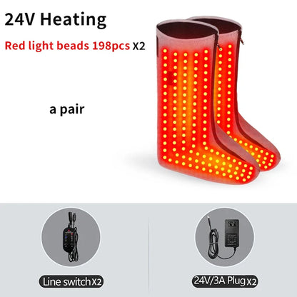 Adjustable Heated Foot Wraps with Vibration and Red Light – 3 Heat Settings, 3 Massage Options, Available as Single or Pair