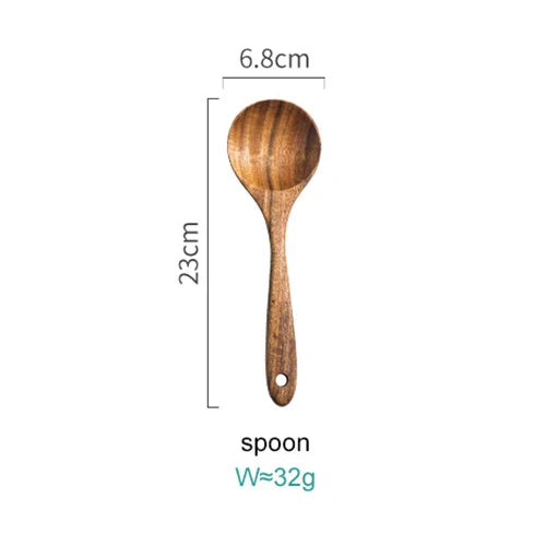 Elegant 8-Piece Acacia Wood Kitchen Utensil Collection