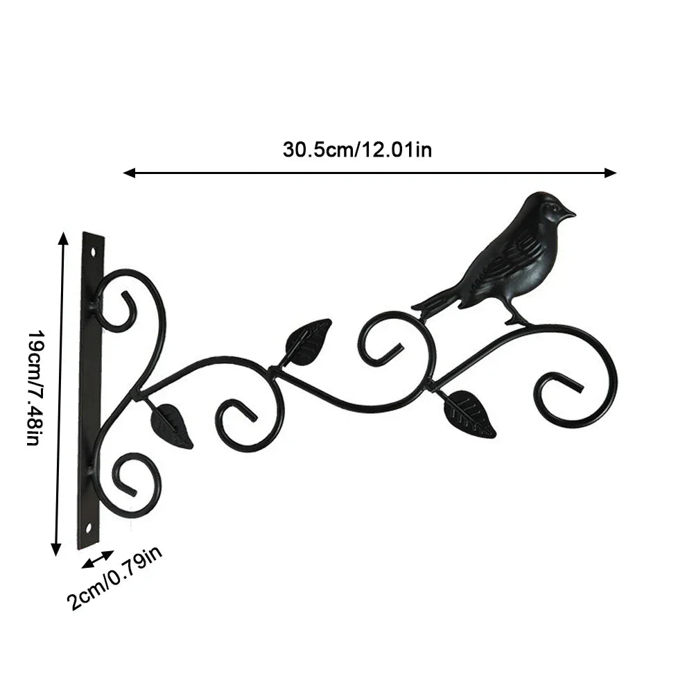 Heavy-Duty Metal Wall Hooks for Plant Hanging | Black Coated | Ideal for Lanterns & Baskets