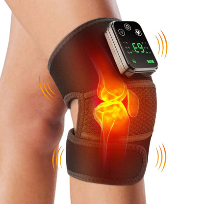 Vibrating Cordless Knee Massage Pad – 3 Heat Settings, 3 Modes, 4000mAh Battery, Adjustable Straps