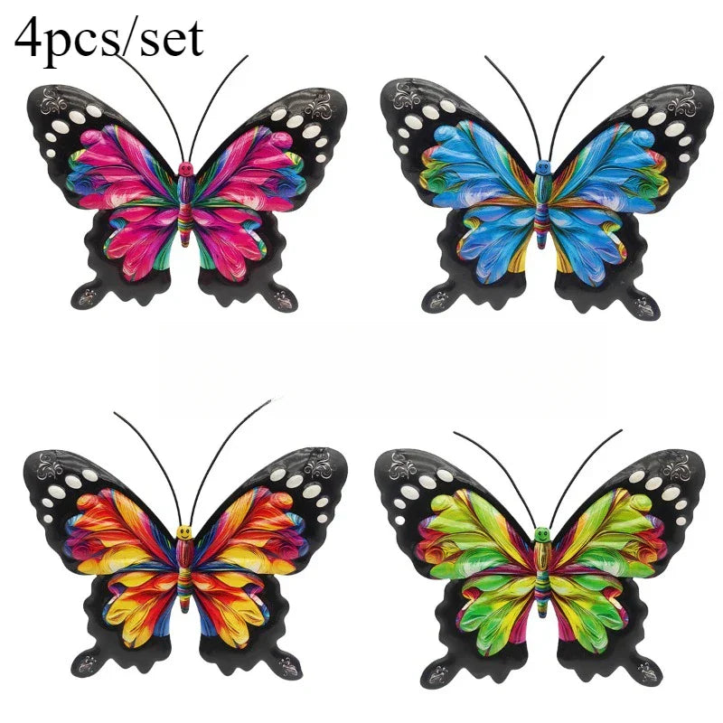 Metal Butterfly Wall Decor Set | 4 Pieces | Rust Resistant | Perfect for Garden & Fence