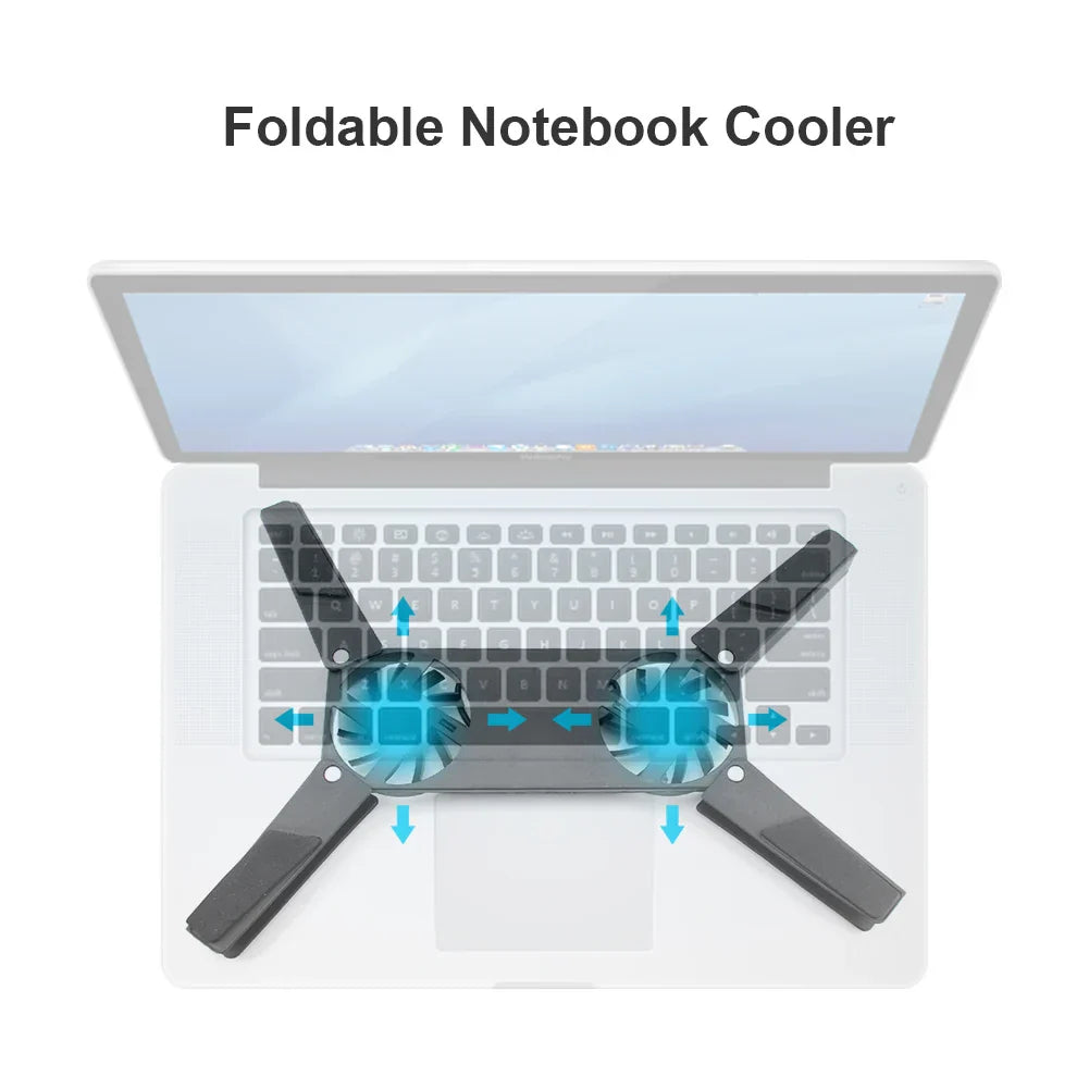 Portable Laptop Cooling Stand with Dual 60mm Fans