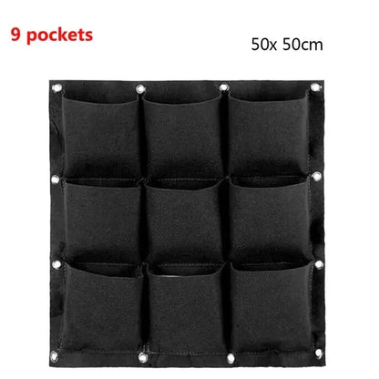 Vertical Plant Pocket for Wall Mounting | Green/Black | 2–12 Compartments