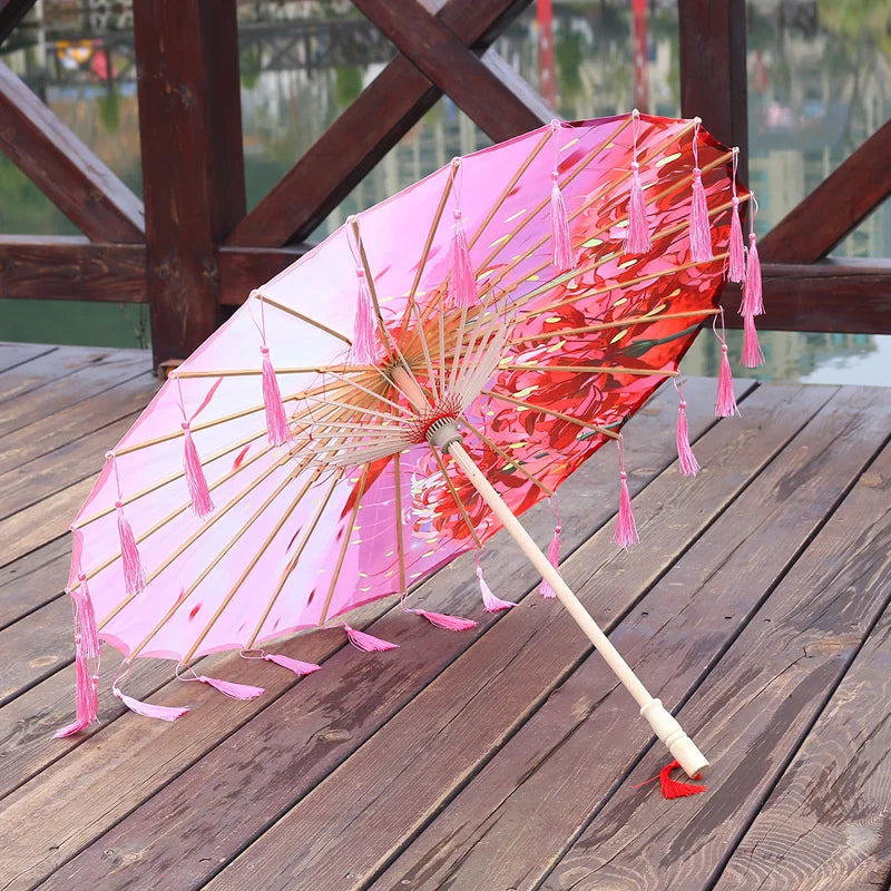Vintage Paper Umbrella Made from Bamboo – Handmade Artisan Design