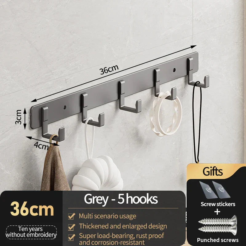 Wall and Door Coat Hooks – Aluminum Hangers for Entryway and Closet, Space-Saving and Durable