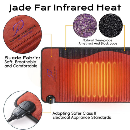 Infrared Heating Mat for Full Body 26 x 59 in | Amethyst, Jade & Tourmaline Crystals, 85–159°F, 3–64Hz