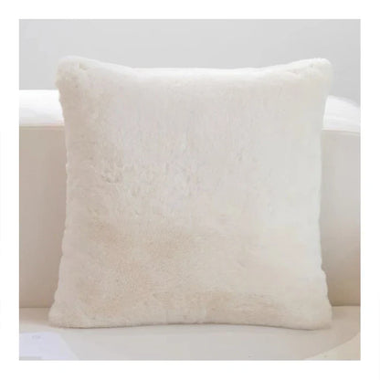 Ultra-Soft Rabbit Plush Pillow Cover | Warm & Luxurious | 45x45 cm for Bed & Sofa