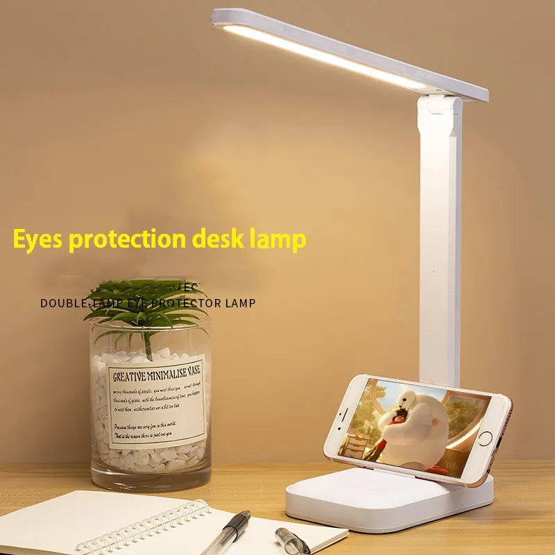 Rechargeable LED Desk Lamp with 6000mAh Battery – Touch Control, 3 Colours, Dimmable, Foldable, Eye-Caring Night Light