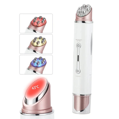 LED Eye and Face Massager with Heat and Vibration – USB Rechargeable, 43°C