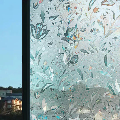 Window Film with 3D Stained Glass Design