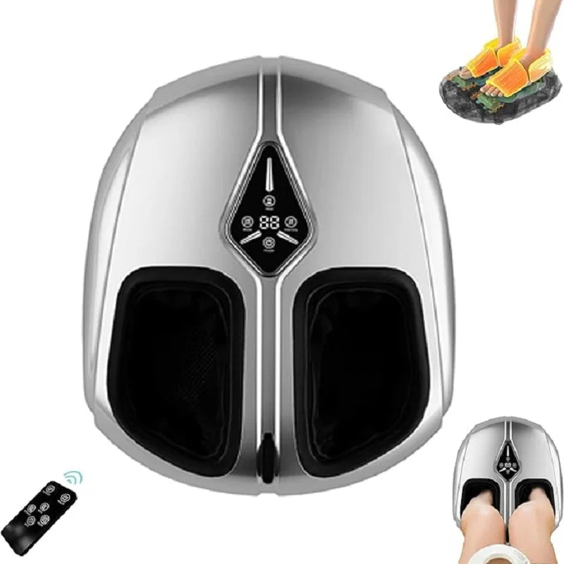 Foot Massager with Heat and Air Compression – 4 Modes, 5 Intensities, Remote Control