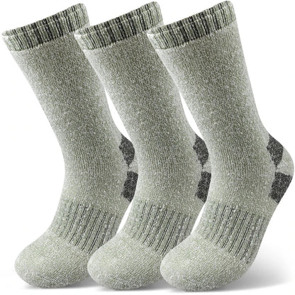 Men's Thermal Winter Socks - 3 Pairs, Thick Warm Wool, Mid-Length for Skiing & Outdoor Use