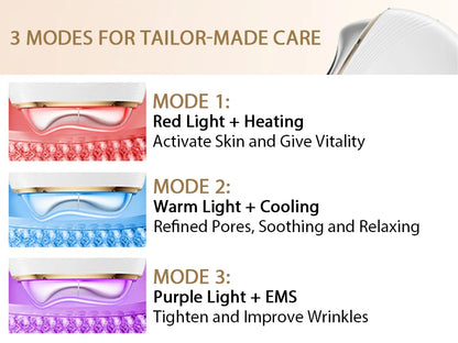 Gua Sha Facial Massager with EMS and Temperature Control – USB-C, LED Colors