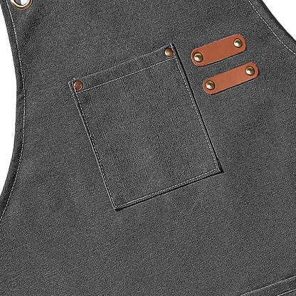 Adjustable Unisex Chef Apron with Pockets – Durable Canvas Workwear