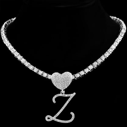 Personalized Crystal Heart Pendant Necklace