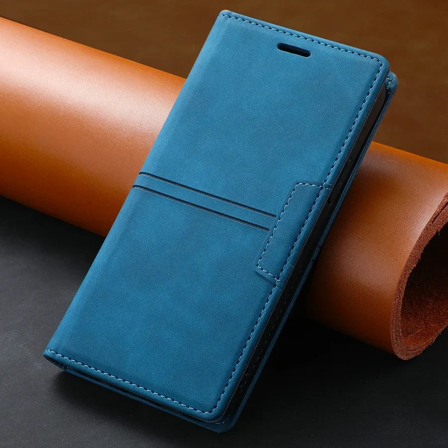 Leather Wallet Case for Google Pixel - Magnetic Flip Cover with Protection
