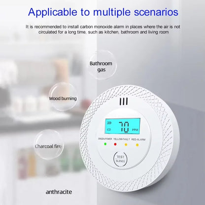 Wireless CO and Smoke Detector with LCD Display and Alarm