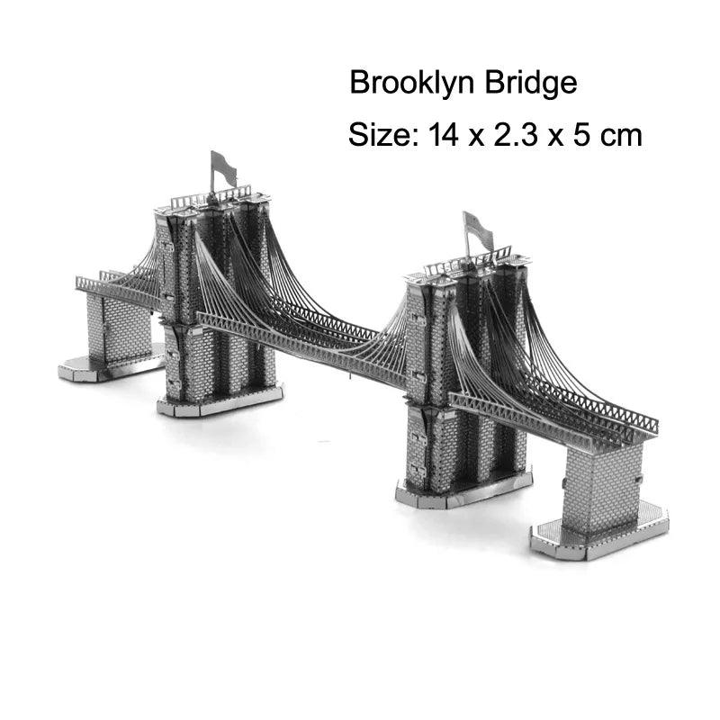 3D Metal Puzzle Set of Global Landmarks: Build and Discover Famous Structures