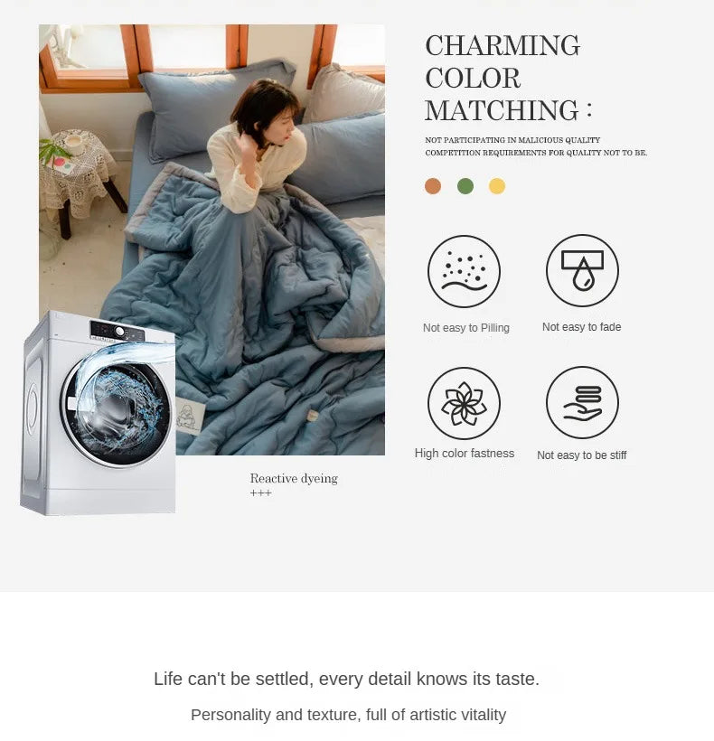 Lightweight Summer Quilt in Cotton-Polyester Blend – Washable, Skin-Friendly Solid Colour