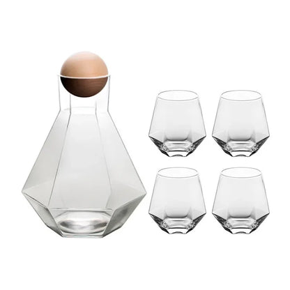 Drinkware Set with Diamond Design – Jug and Tumblers