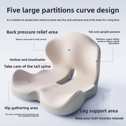 Office and Car Cushion with Back Support – 17.3 x 16.5 x 12.6-Inch Memory Foam