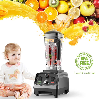 High-Power 2200W Blender with 2L Jar, 6-Blade Design, Timer, Ice Crusher