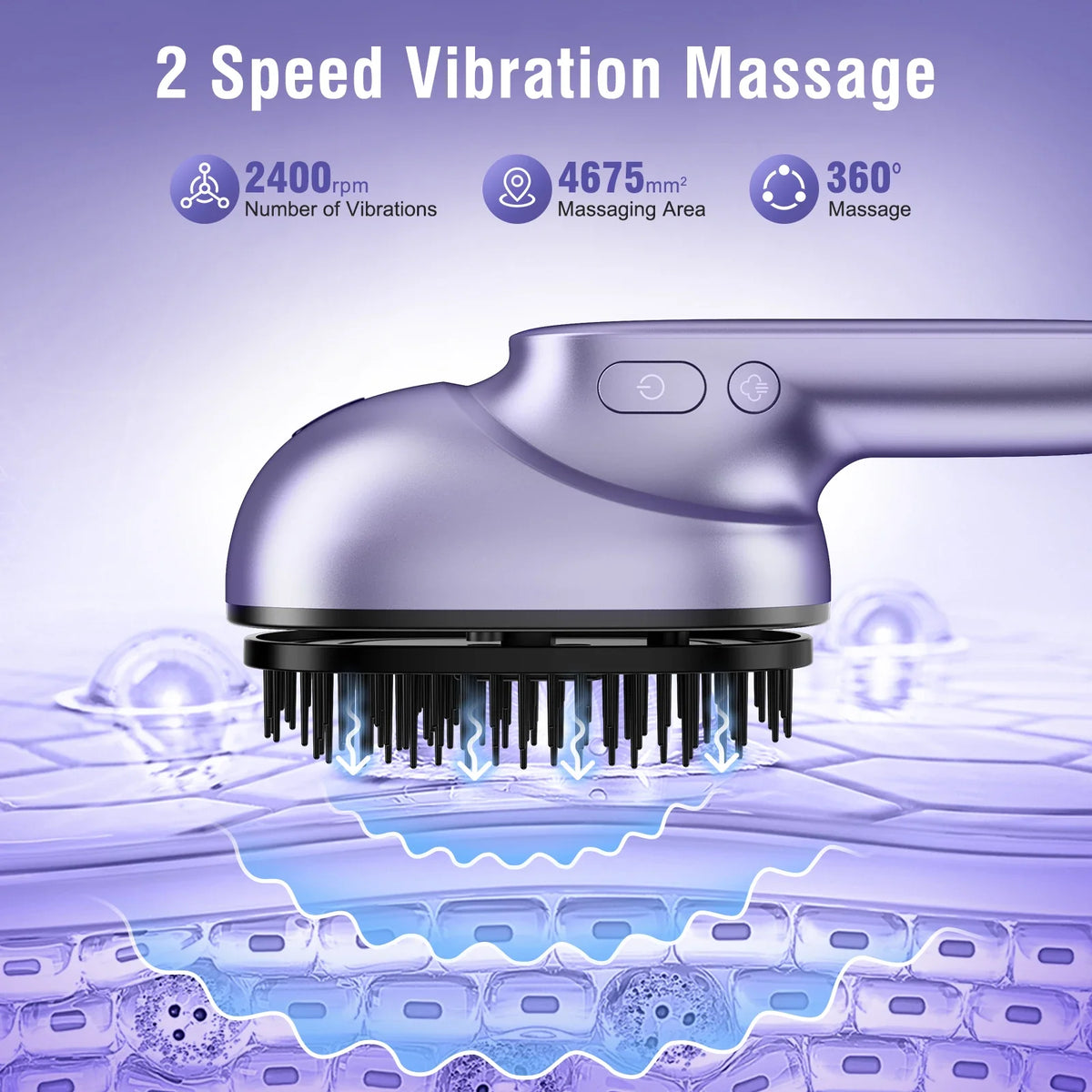 Scalp Massage Brush with Essential Oil Sprayer | 2 Vibration Settings, 4 Oil Cartridges, USB Rechargeable & Washable