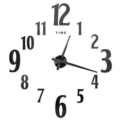 DIY 3D Mirrored Acrylic Wall Clock - Self-Adhesive Home Decor for Kitchen and Living Room