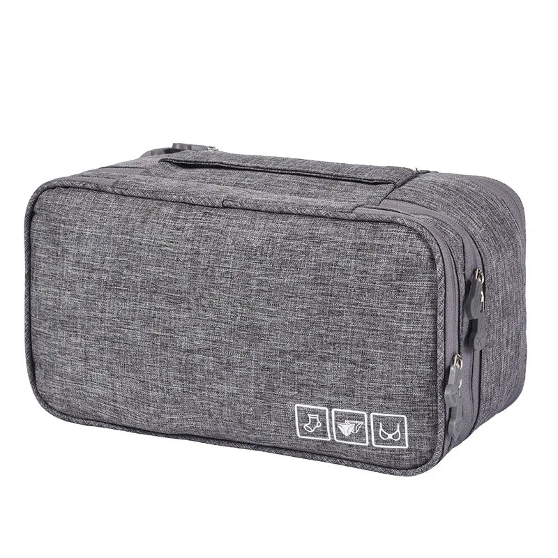 Travel Storage Bag with Multiple Compartments for Lingerie and Cosmetics – Waterproof Polyester