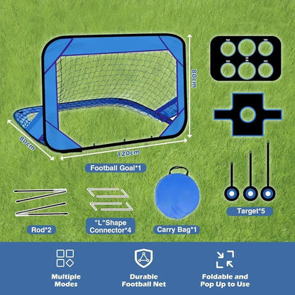 Children's Soccer Goal - Portable & Foldable - 4-in-1 Training Target - 120x80x80 cm