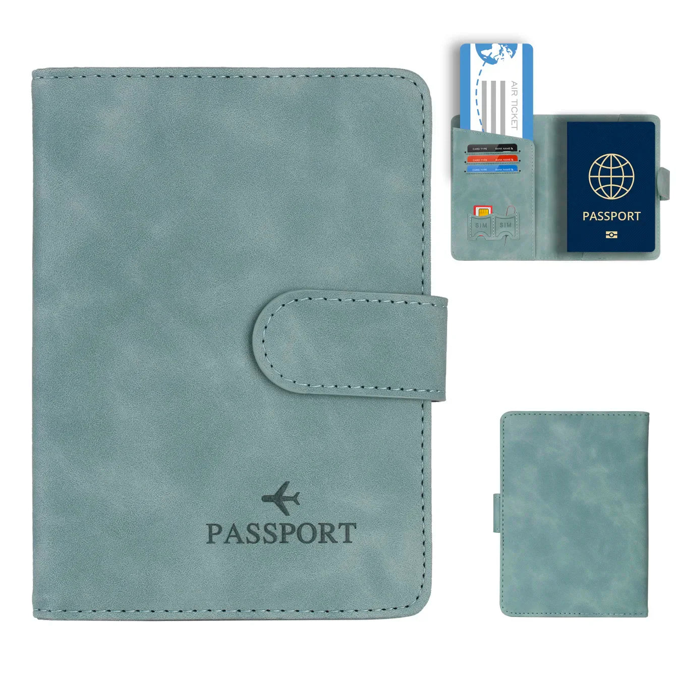 Compact Passport Holder with RFID Protection | Elegant Leather Look for Men & Women