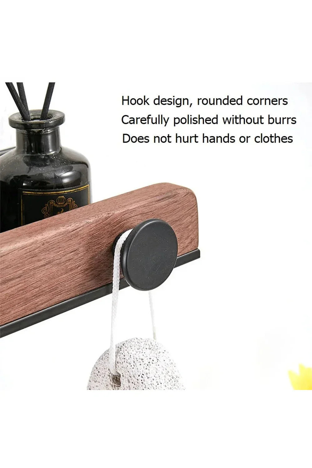 Wooden Wall Shelf with Accent Design