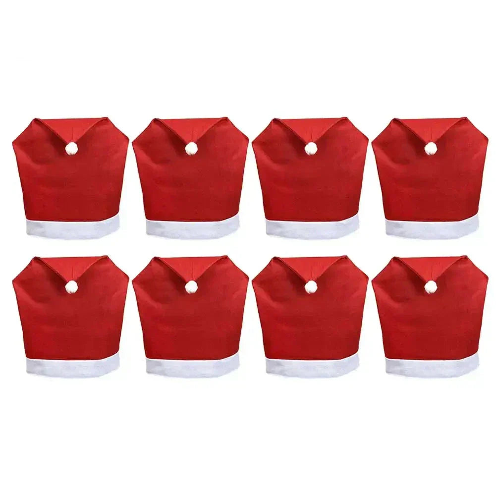Christmas Chair Covers Set – Decorative Santa Design Slipcovers