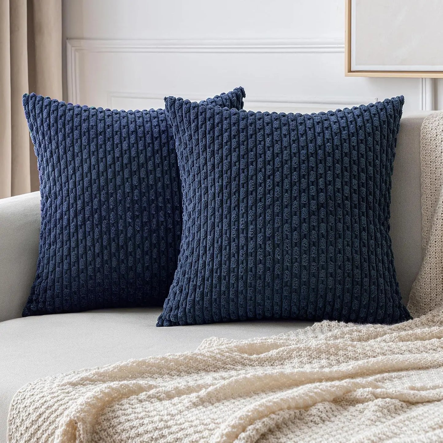 Boho Striped Corduroy Cushion Cover – Decorative Pillowcase for Sofa or Bed