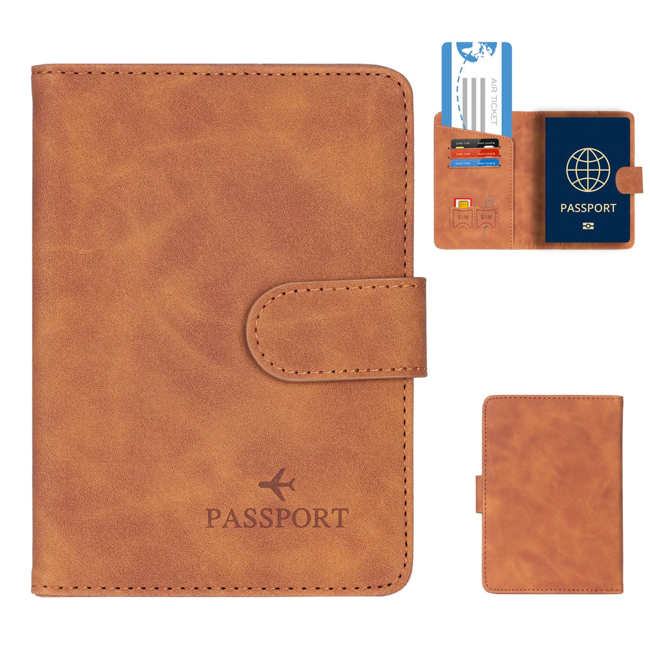 Compact Passport Holder with RFID Protection | Elegant Leather Look for Men & Women