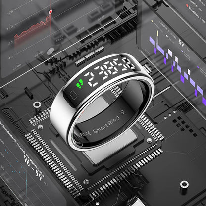 Fitness Tracker Ring with OLED Screen | Monitors Heart Rate, SpO₂, Sleep, Stress, Activity, 5ATM Waterproof, Wireless Charging