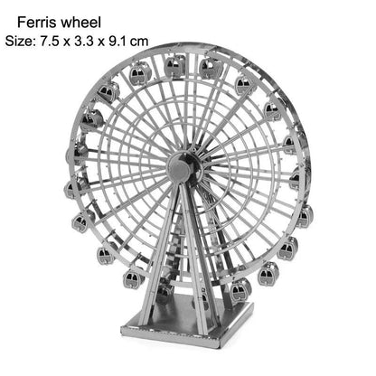 3D Metal Puzzle Set of Global Landmarks: Build and Discover Famous Structures