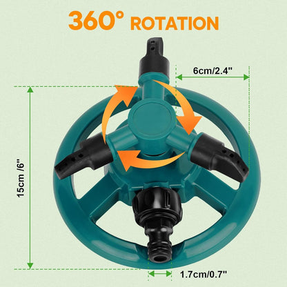 Rotating Lawn Sprinkler for Even Water Distribution