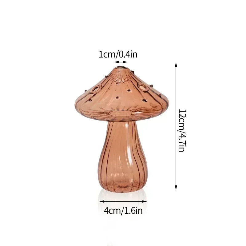 Mushroom-Shaped Glass Vase for Hydroponics | Decorative Table Terrarium