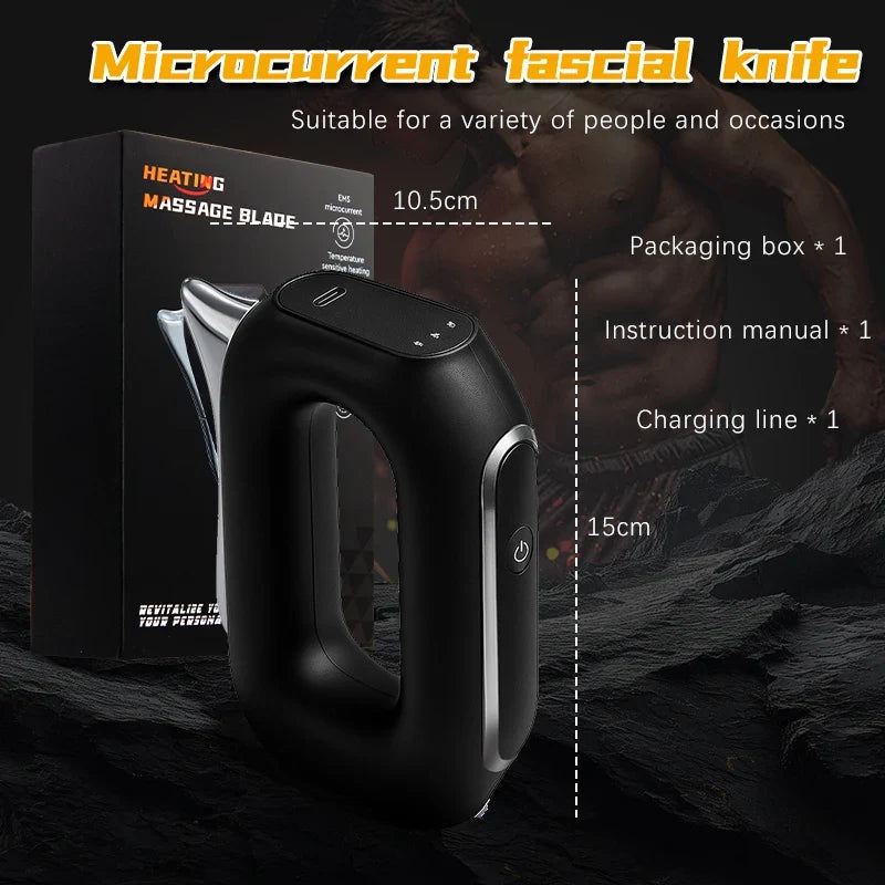Electric Muscle Scraper with Vibration, Heat, 5 Intensities & USB Charger