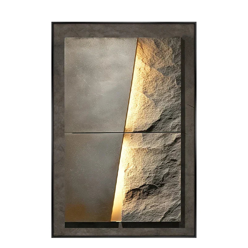 Rock Texture LED Wall Light in Porcelain Finish