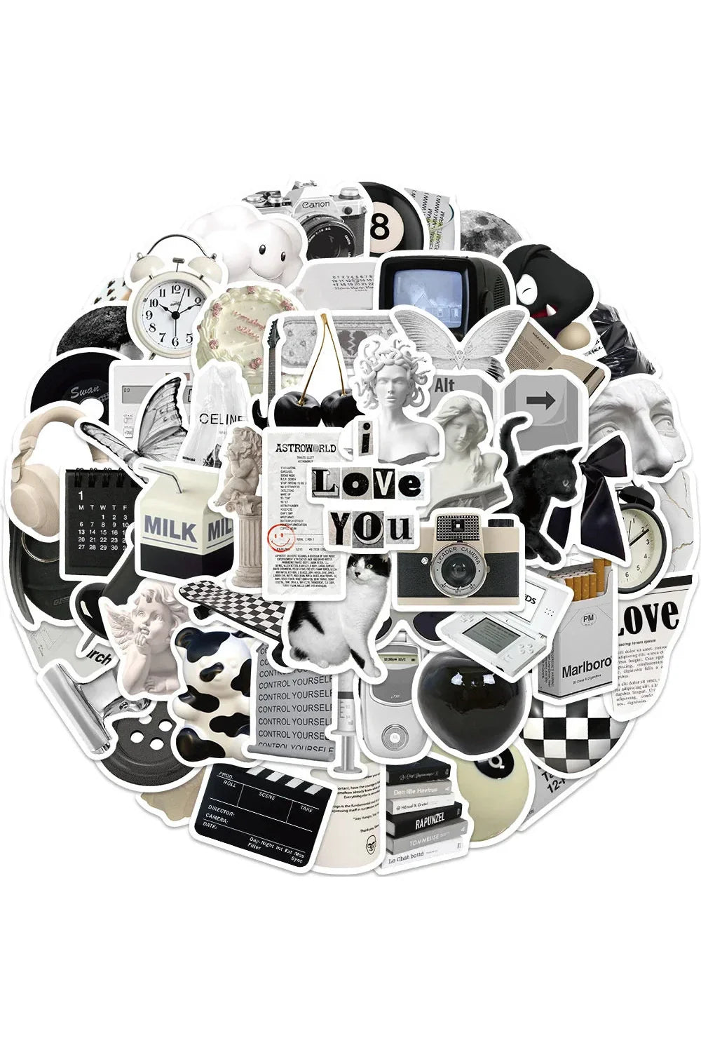 Monochrome Sticker in Black and White