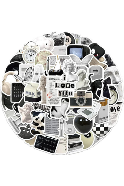 Monochrome Sticker in Black and White