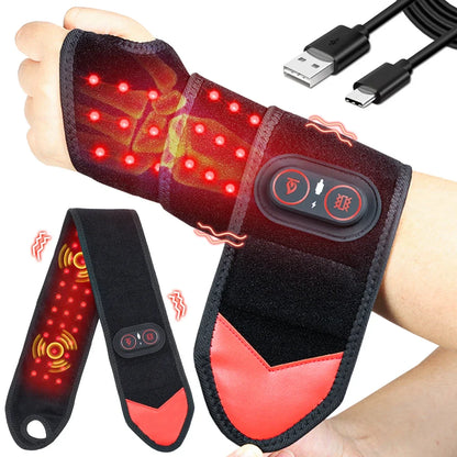 Wireless Red and Infrared Light Therapy Wrap with Heat and Vibration – 3 Settings, USB-C